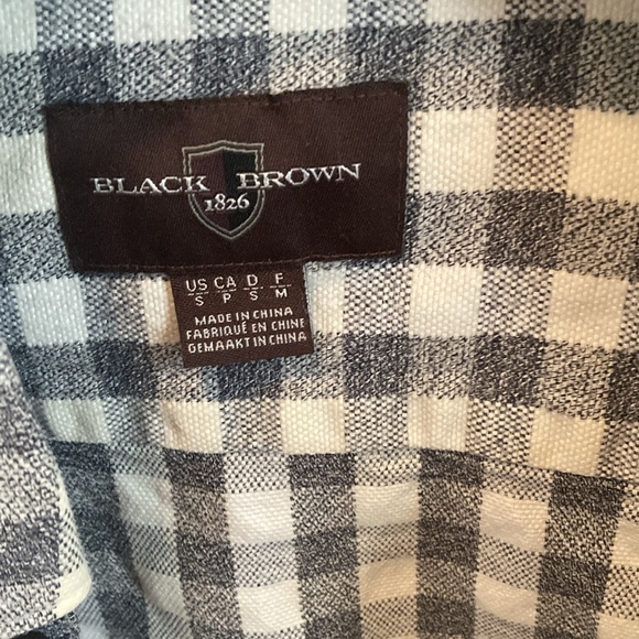 Black & Brown Long Sleeve Button Up (small) - Picture 2 of 3